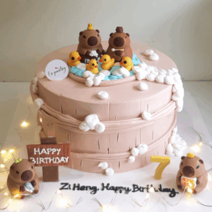 Bubble Bath Capybara Cake 泡泡澡水豚蛋糕